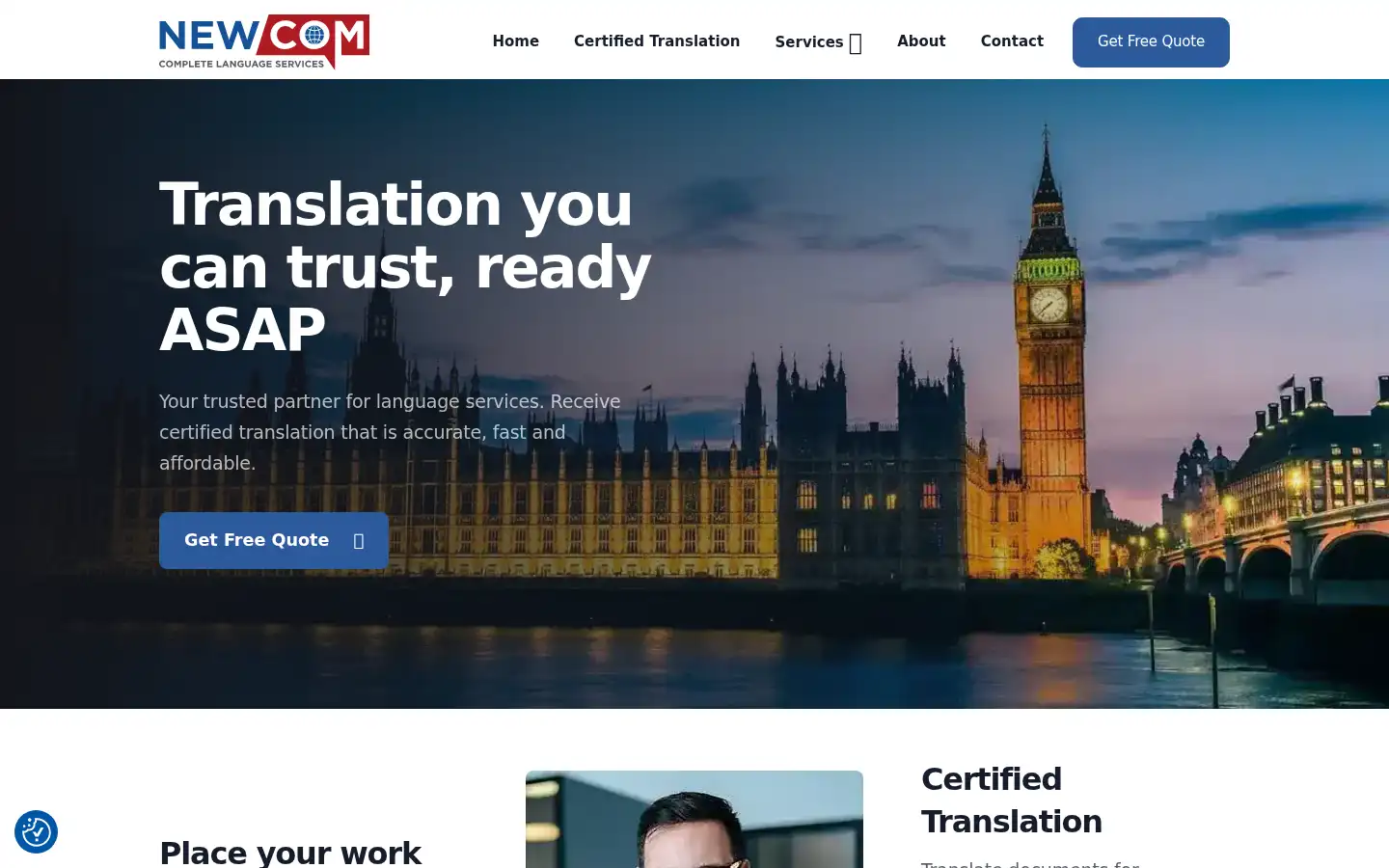 Screenshot of newcomgroup.com