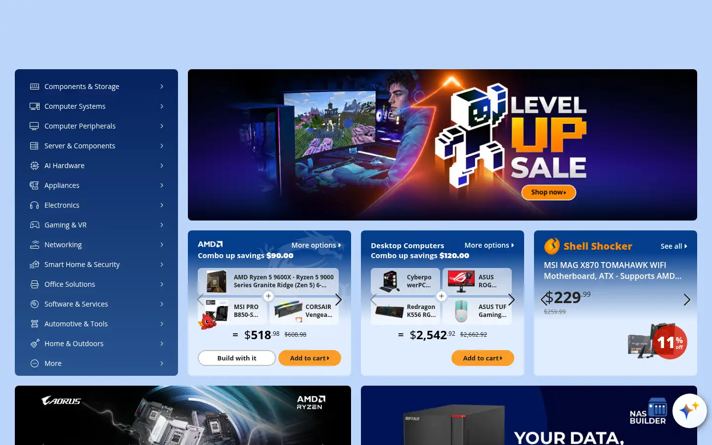 Screenshot of newegg.com