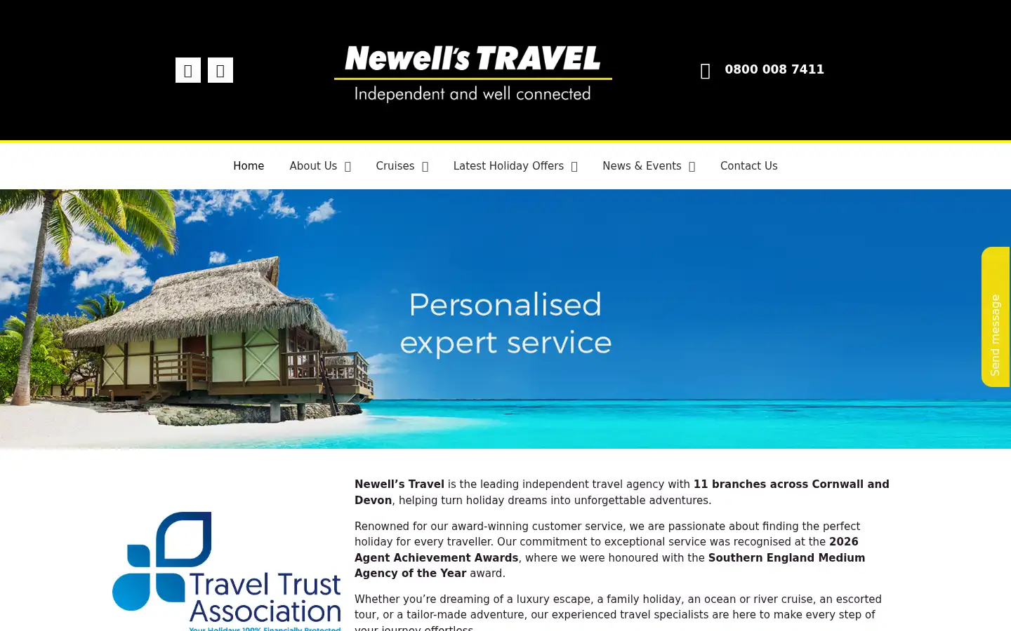 Screenshot of newellstravel.co.uk