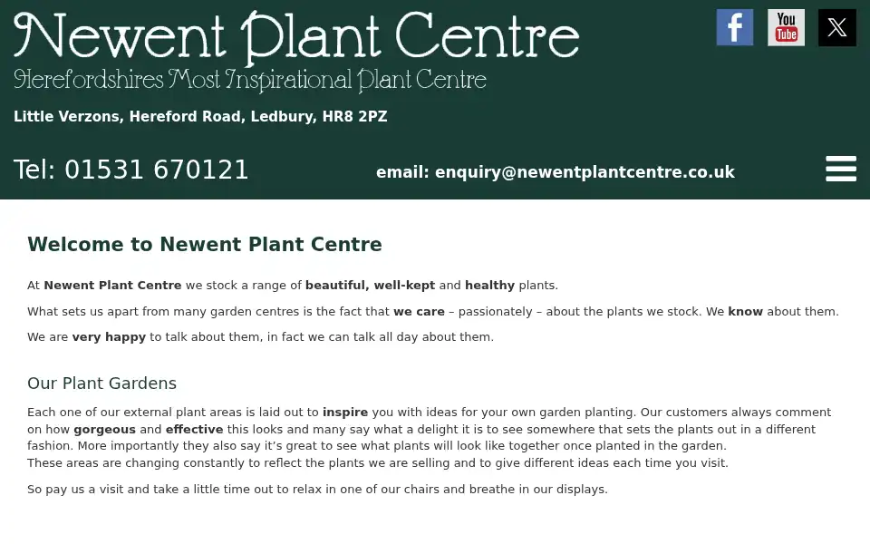 Screenshot of newentplantcentre.co.uk