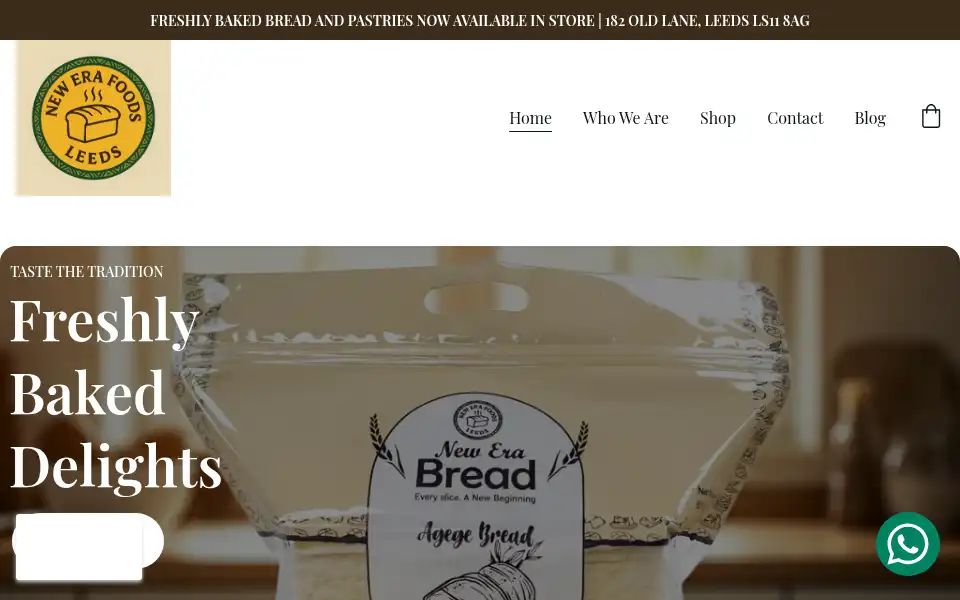 Screenshot of newerabakehouse.com
