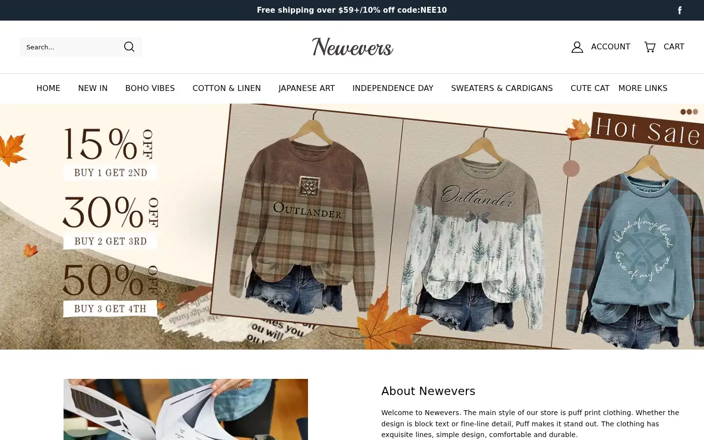 Screenshot of newevers.com