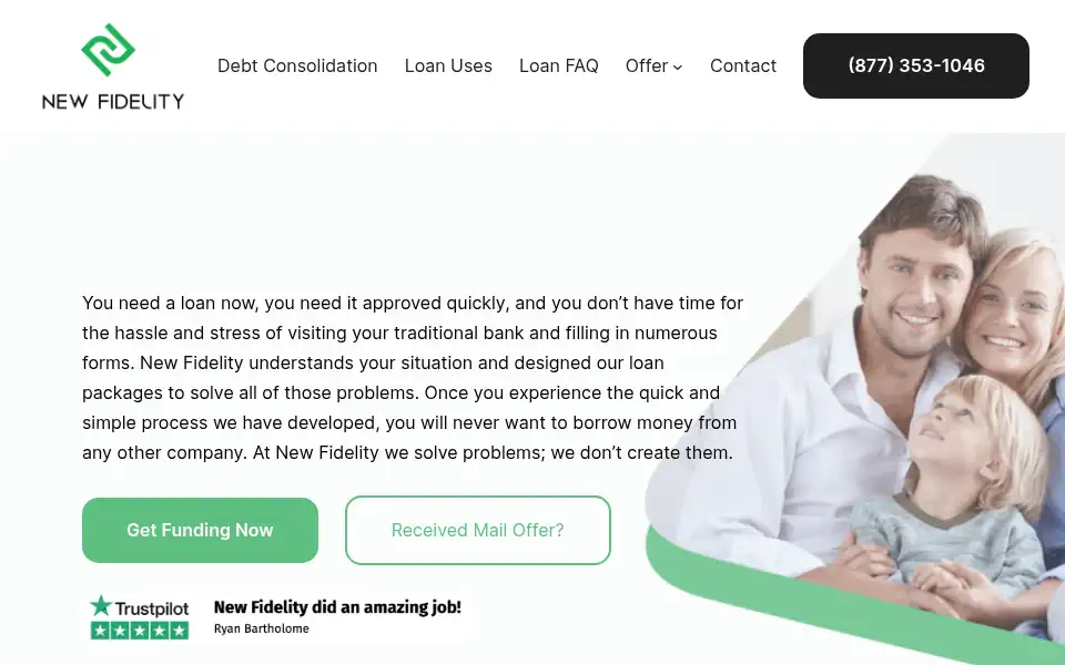 Screenshot of newfidelityfunding.com