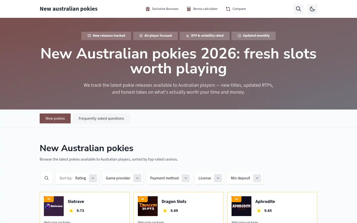 Screenshot of newgamblepokies.net