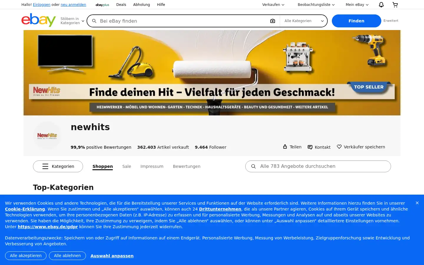 Screenshot of newhits.eu