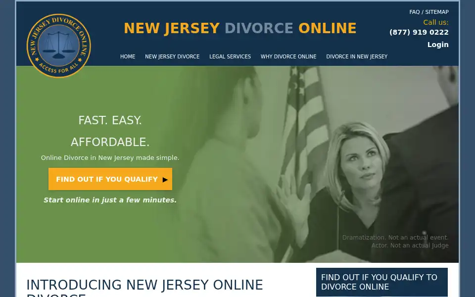 Screenshot of newjerseydivorceonline.com