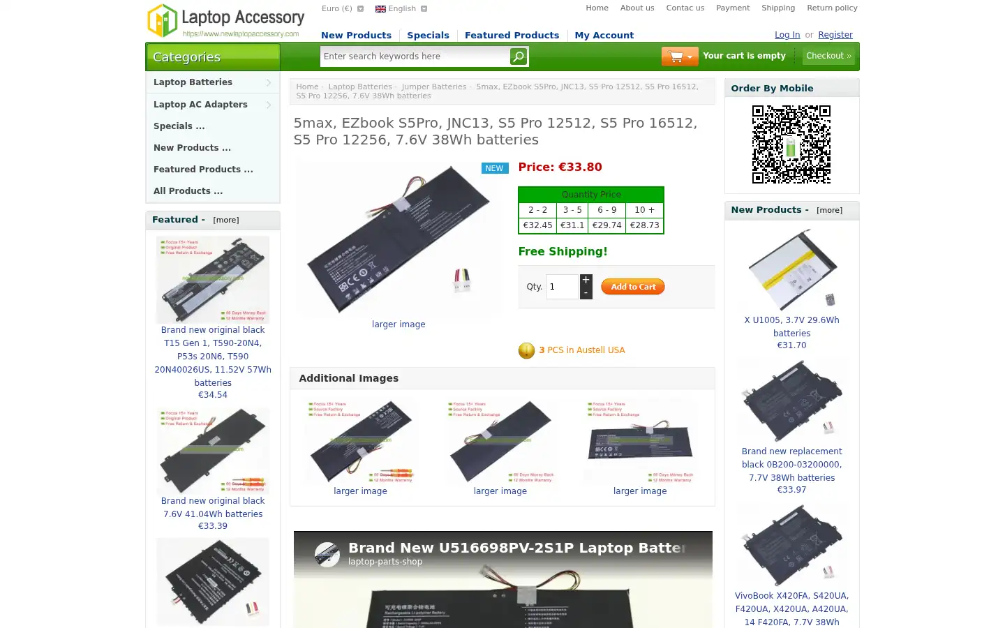Screenshot of newlaptopaccessory.com