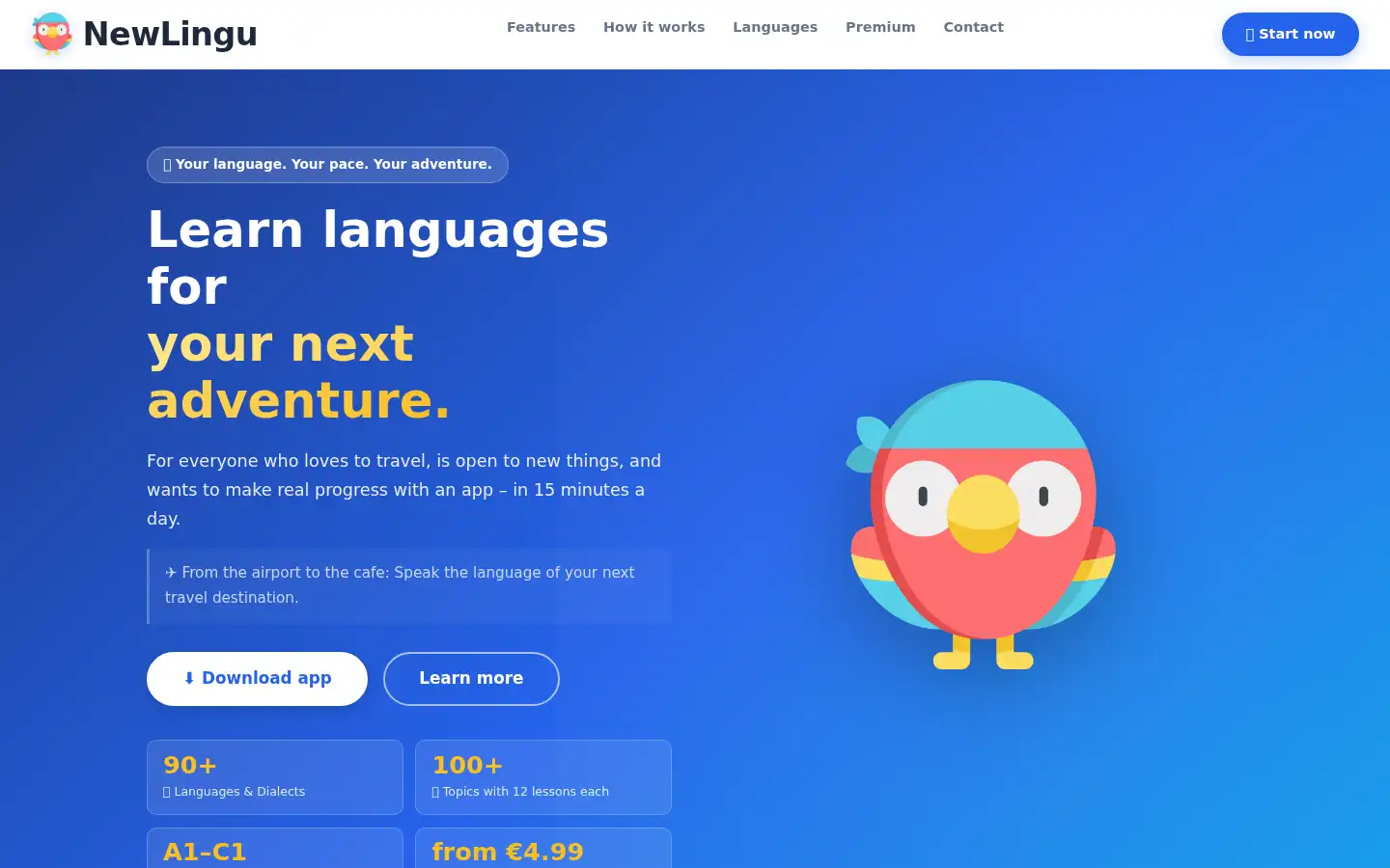 Screenshot of newlingu.com