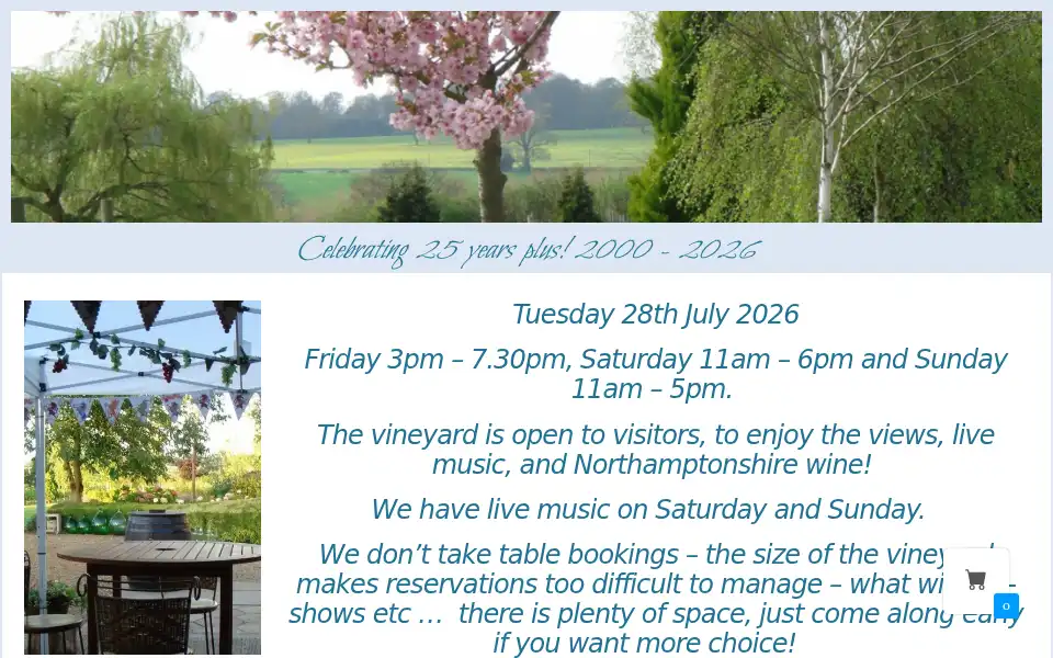 Screenshot of newlodgevineyard.co.uk