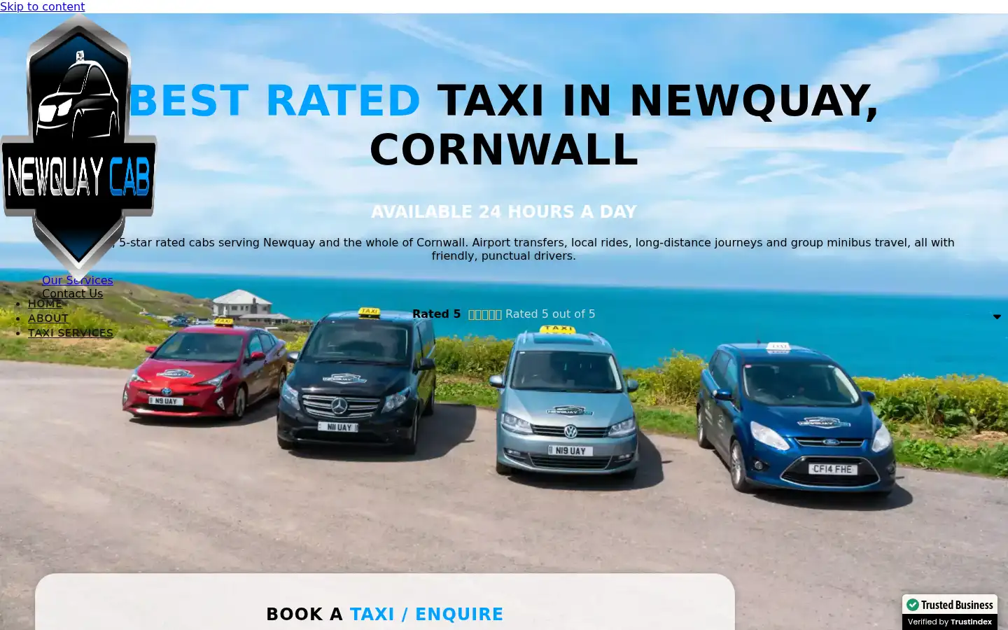 Screenshot of newquaycab.com