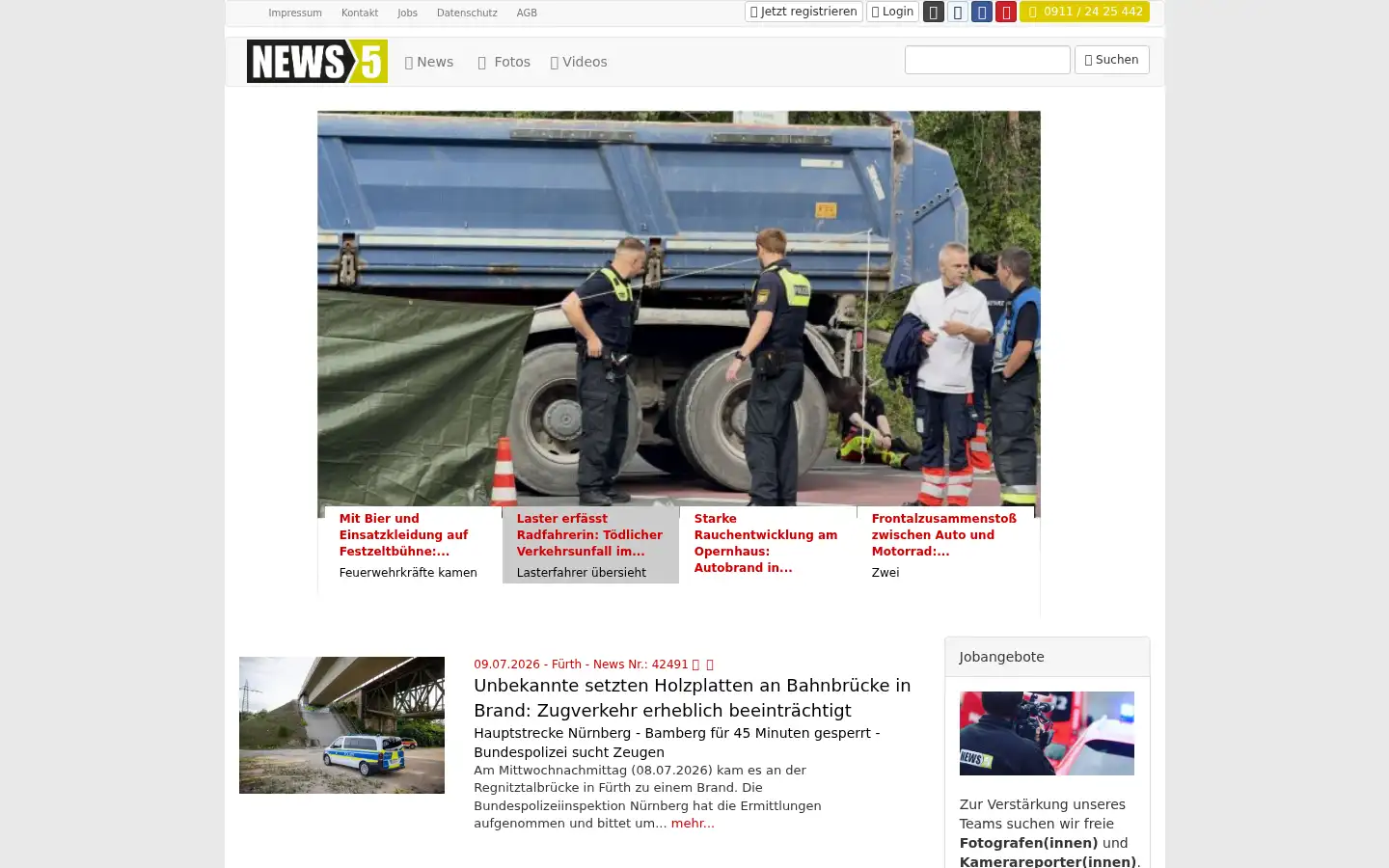 Screenshot of news5.de