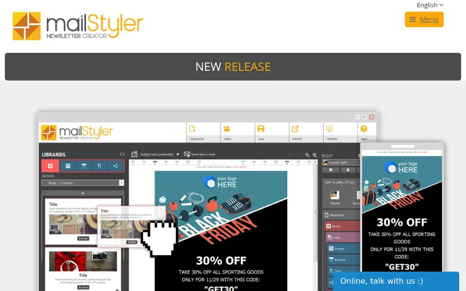 Screenshot of newslettercreator.com