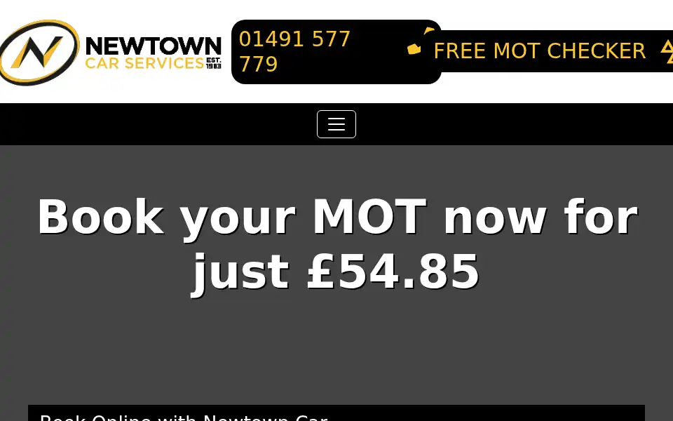 Screenshot of newtowncarservices.co.uk