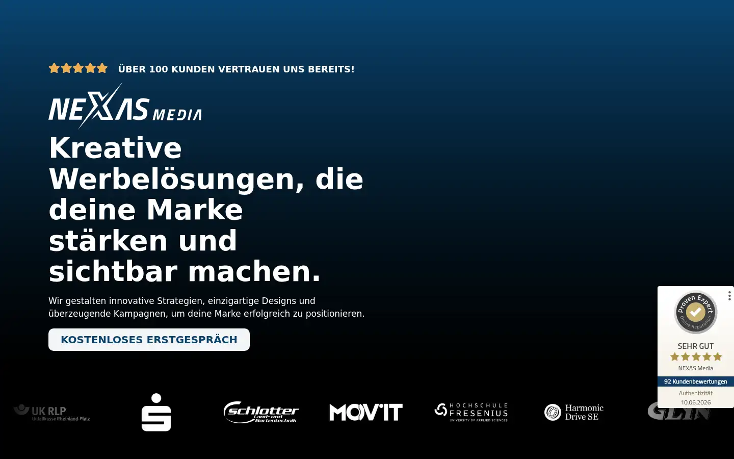 Screenshot of nexas.de