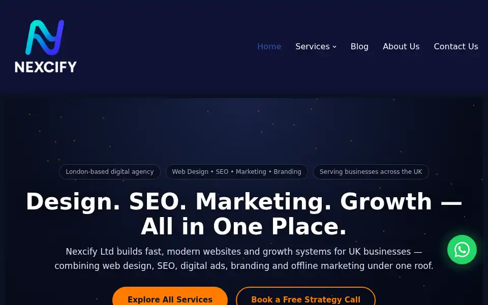 Screenshot of nexcify.co.uk