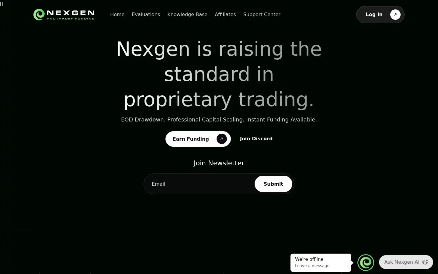 Screenshot of nexgenprotraderfunding.com