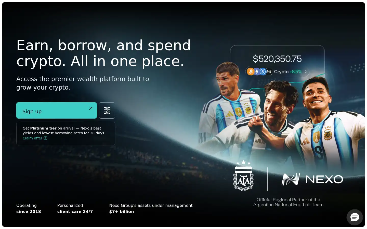 Screenshot of nexo.com