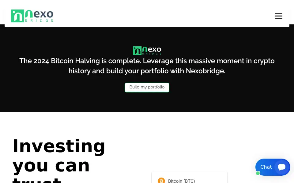 Screenshot of nexobridge.net