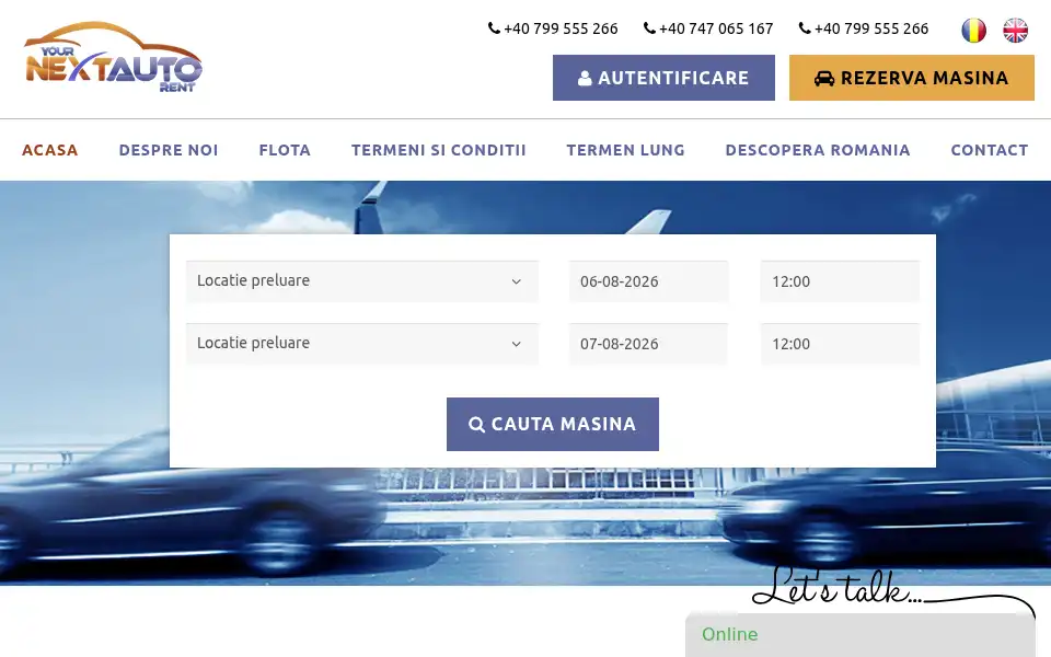 Screenshot of nextautorent.ro
