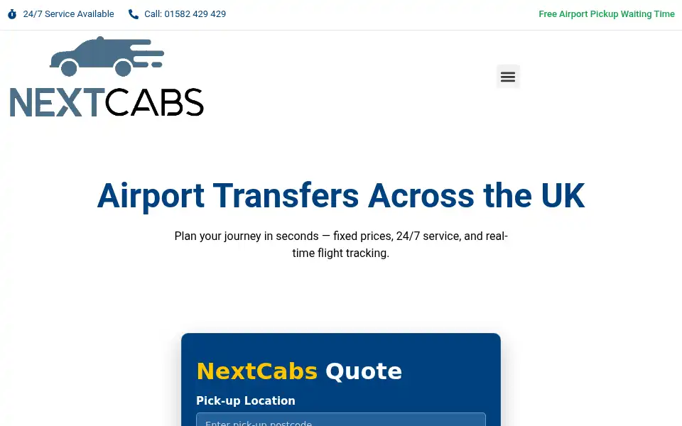Screenshot of nextcabs.co.uk