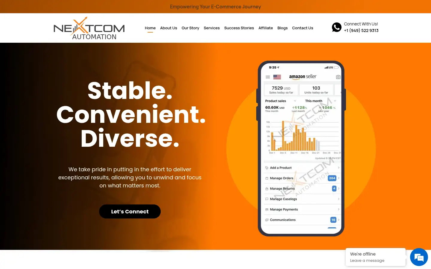 Screenshot of nextcomautomation.com