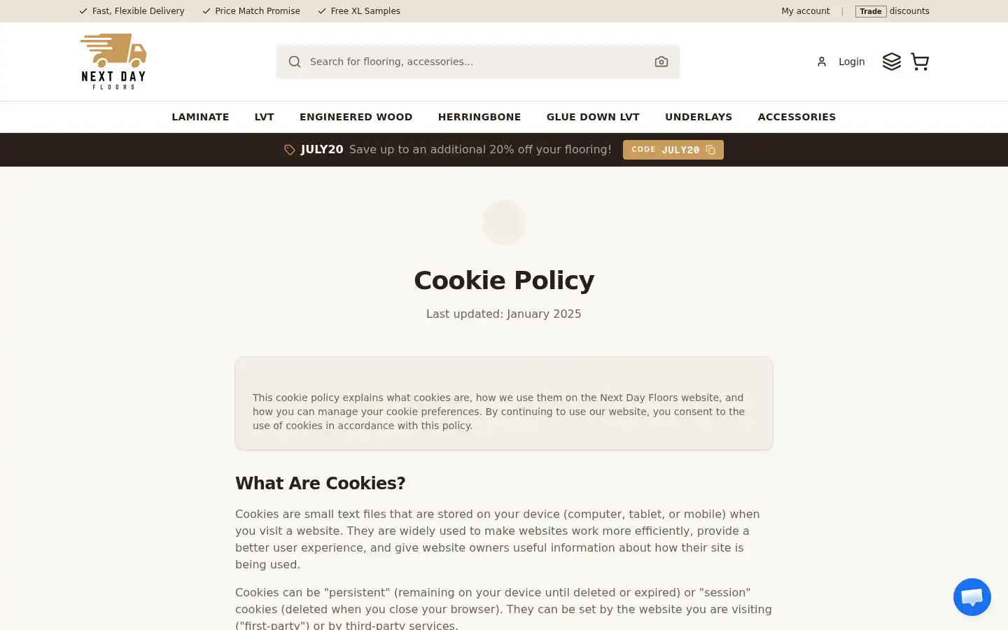 Screenshot of nextdayfloors.co.uk