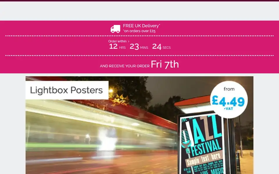 Screenshot of nextdayposters.co.uk