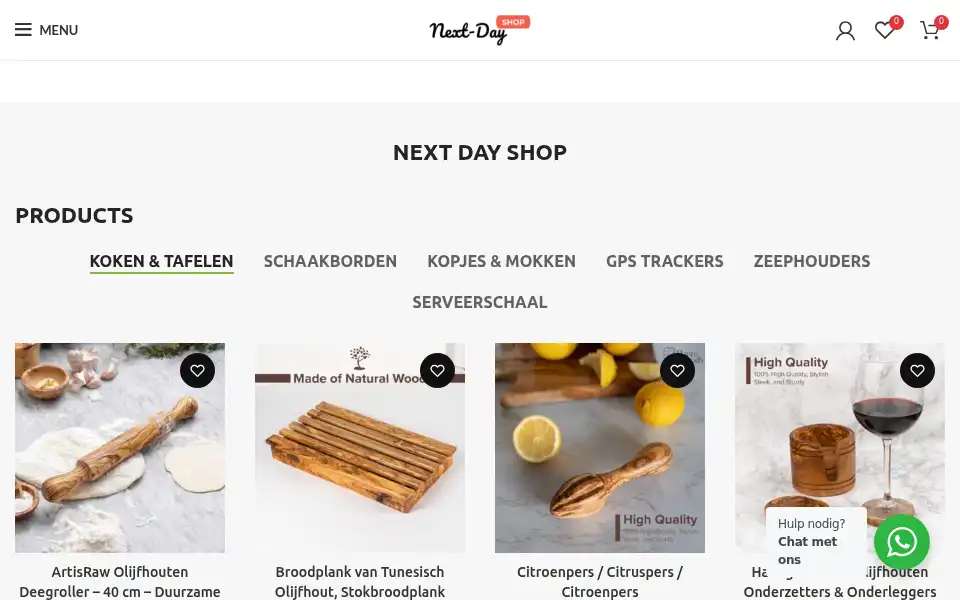 Screenshot of nextdayshop.nl