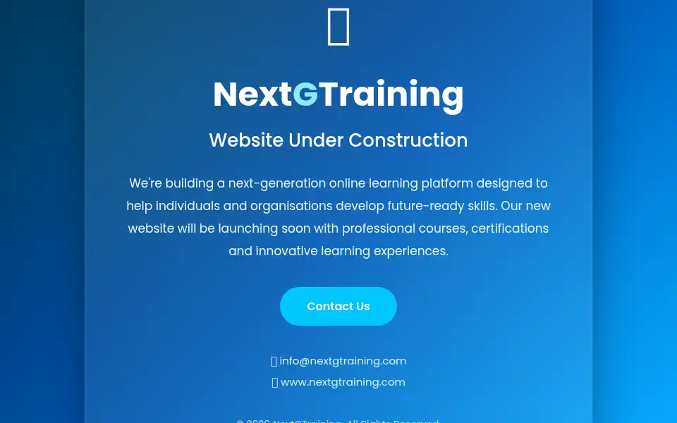 Screenshot of nextgtraining.com
