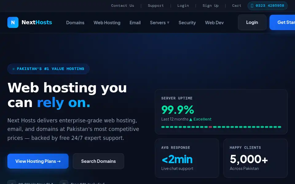 Screenshot of nexthosts.pk