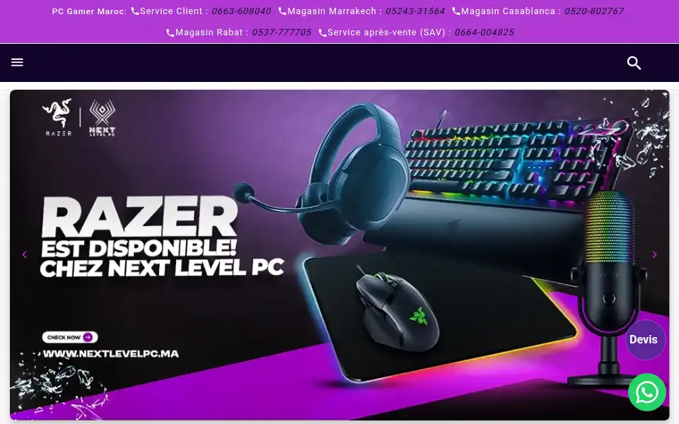 Screenshot of nextlevelpc.ma
