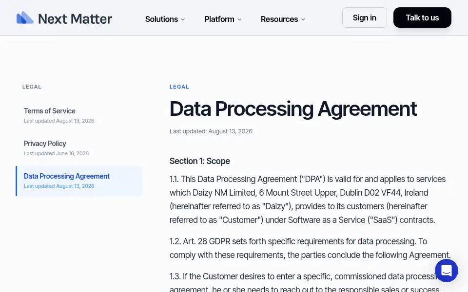 Screenshot of nextmatter.com