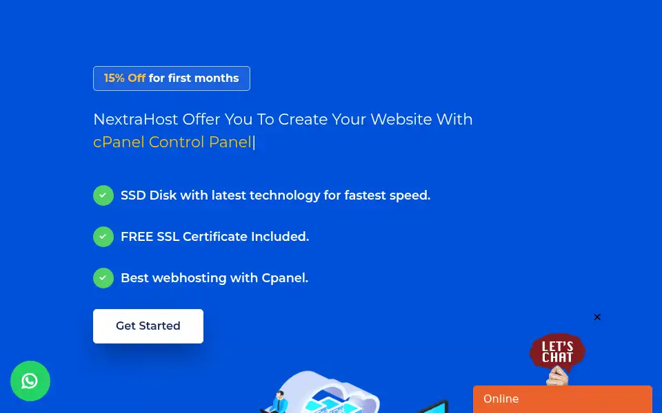Screenshot of nextrahost.com