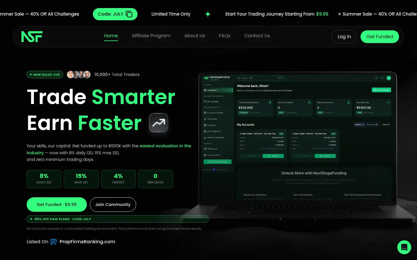 Screenshot of nextstagefunded.com