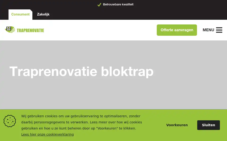 Screenshot of nextstep-traprenovatie.nl