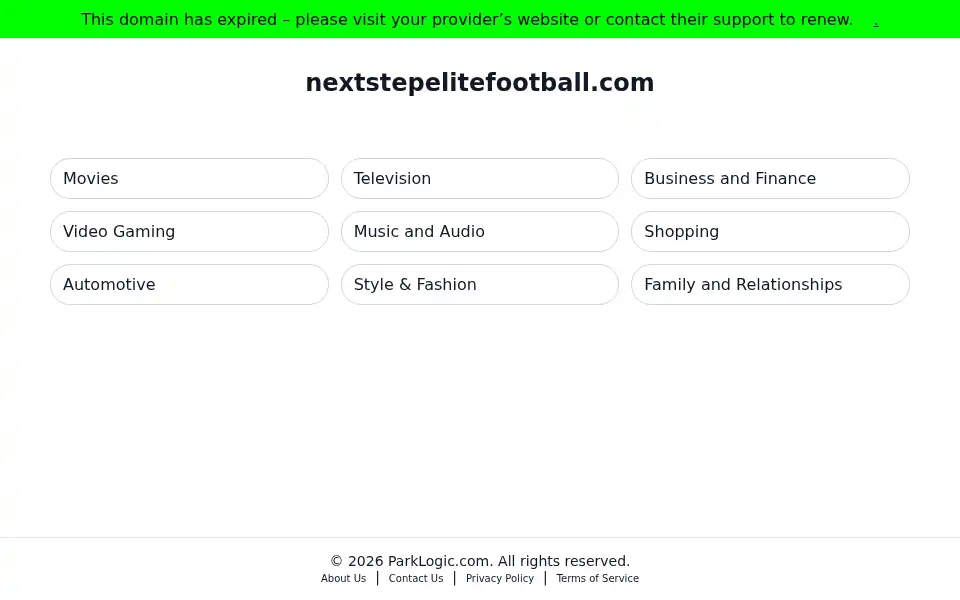 Screenshot of nextstepelitefootball.com