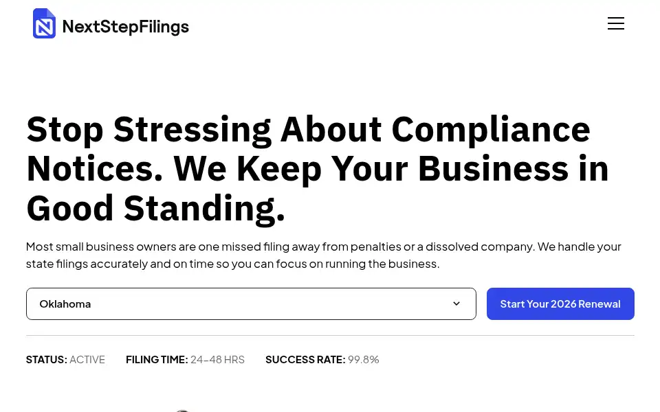 Screenshot of nextstepfilings.com