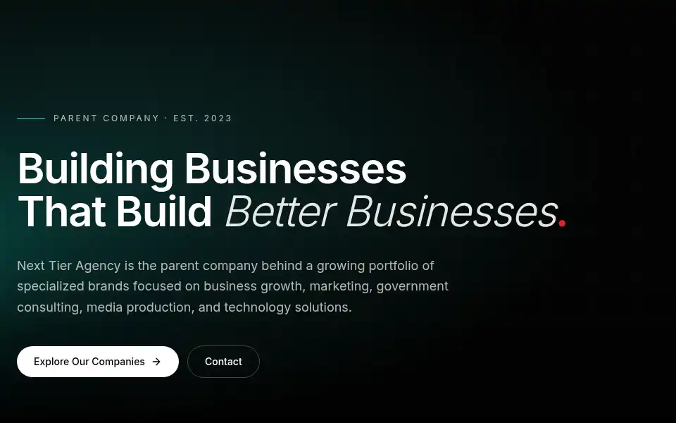 Screenshot of nexttieragency.com