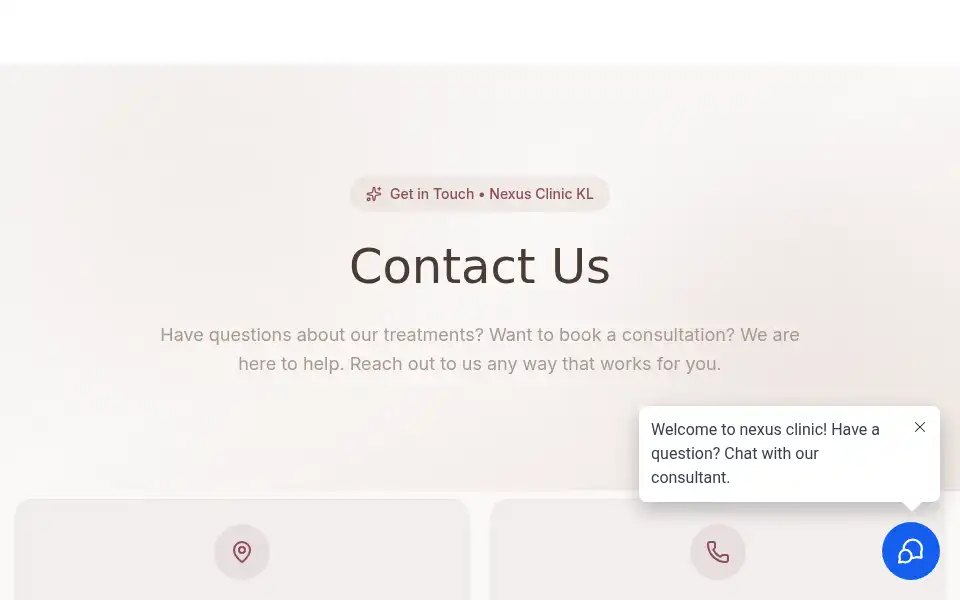Screenshot of nexus-clinic.com