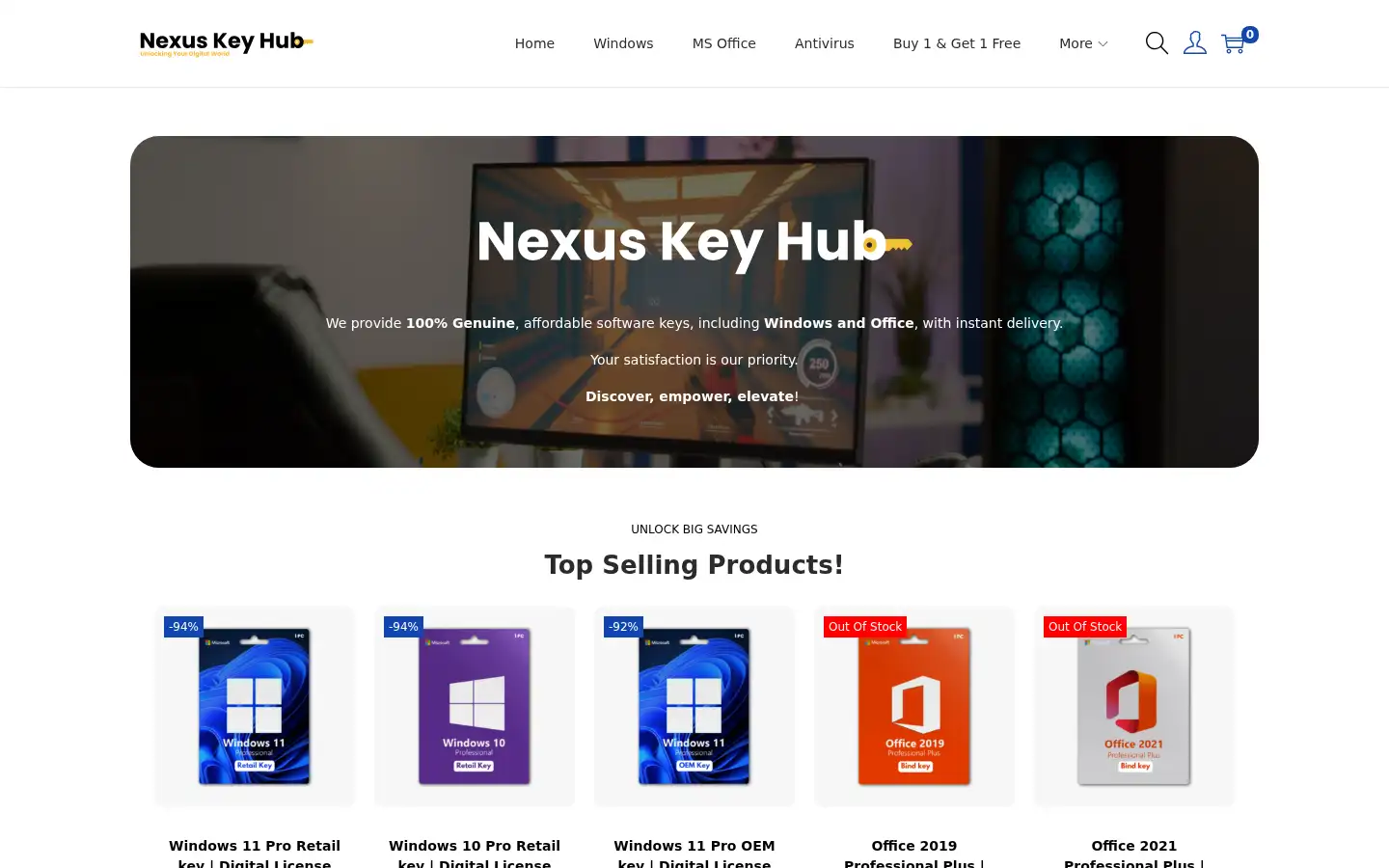 Screenshot of nexuskeyhub.com