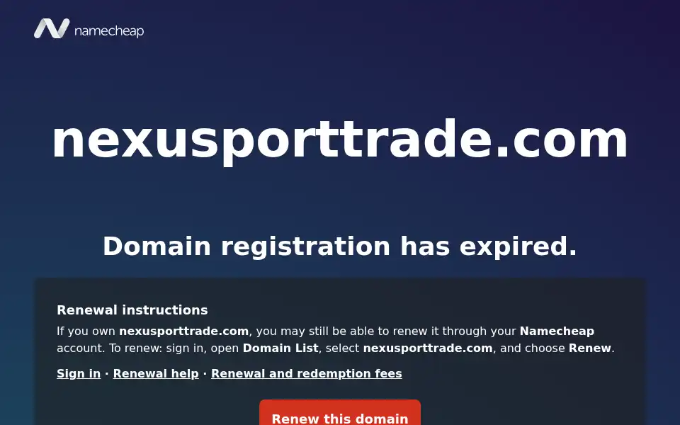 Screenshot of nexusporttrade.com