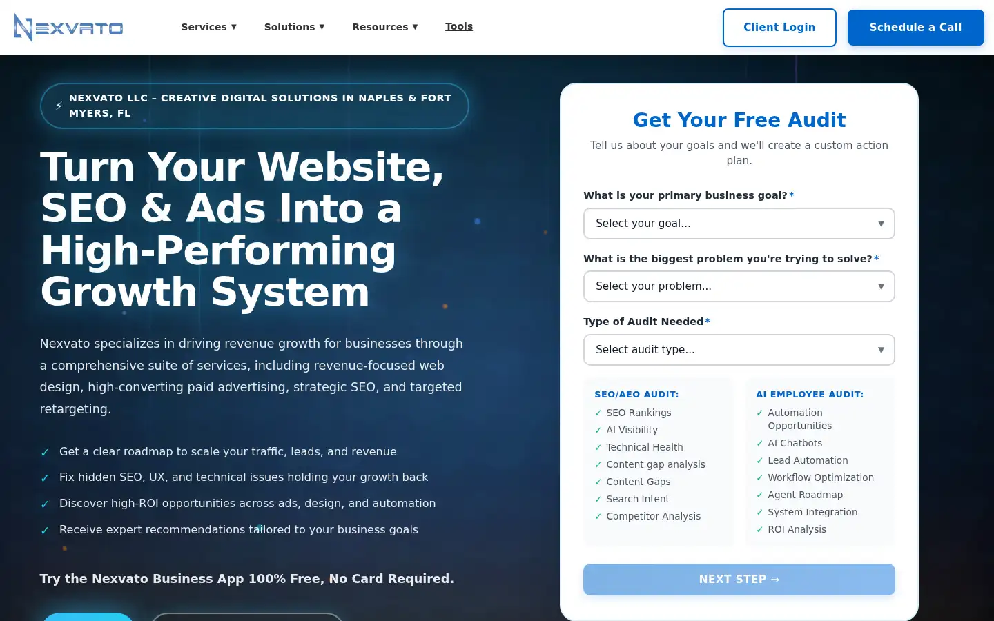 Screenshot of nexvato.com