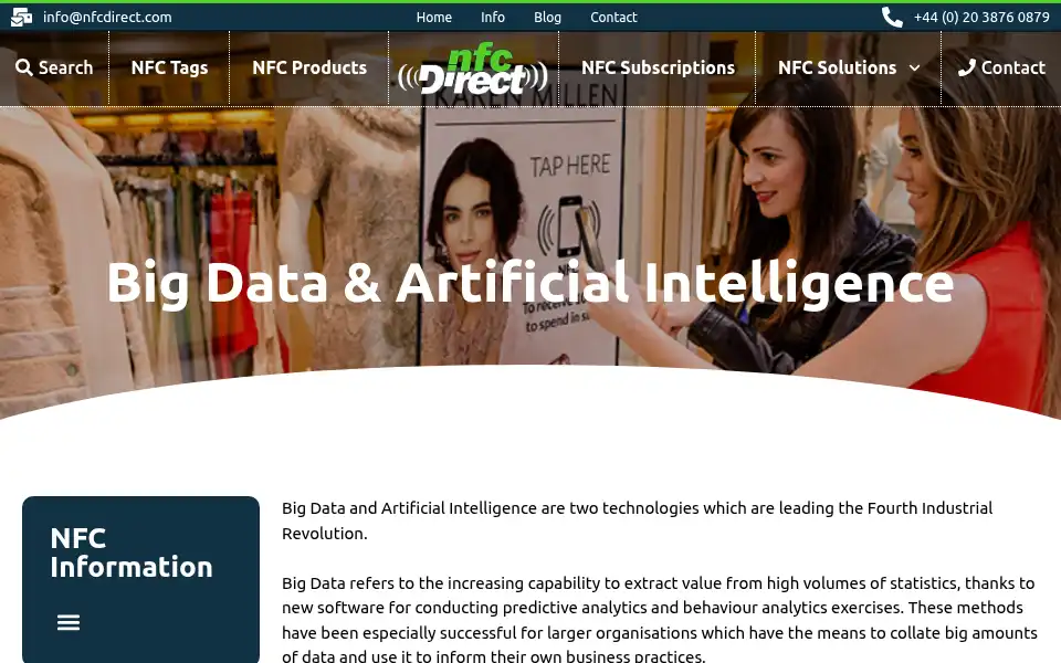 Screenshot of nfcdirect.co.uk