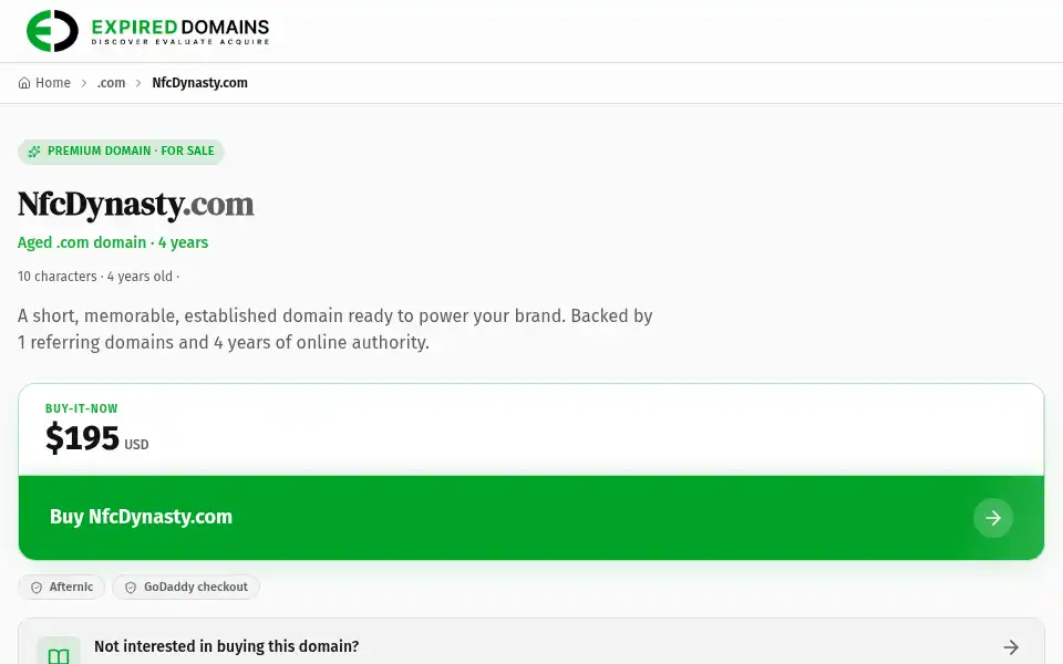 Screenshot of nfcdynasty.com