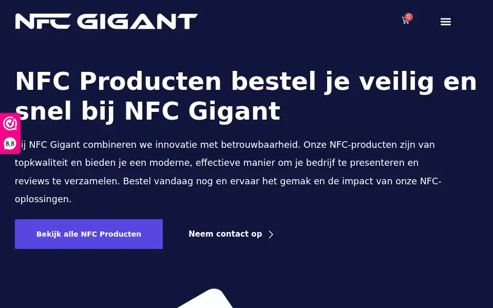 Screenshot of nfcgigant.nl