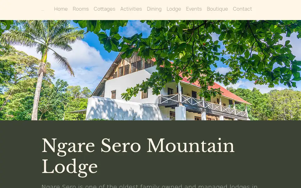 Screenshot of ngare-sero-lodge.co.tz