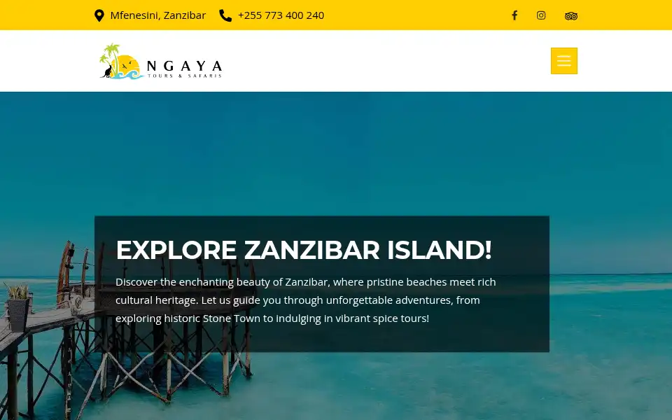 Screenshot of ngayatourszanzibar.com