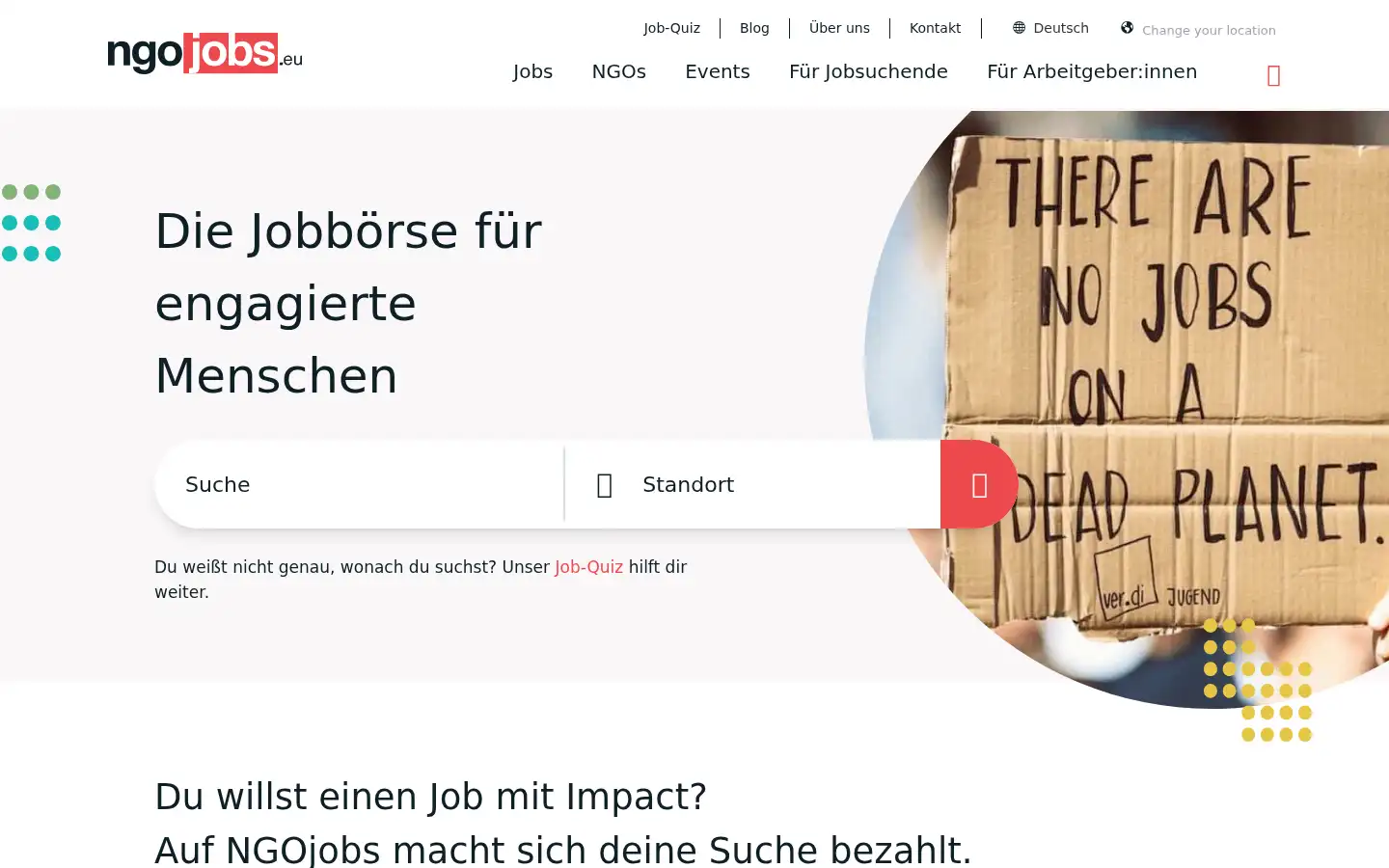 Screenshot of ngojobs.eu