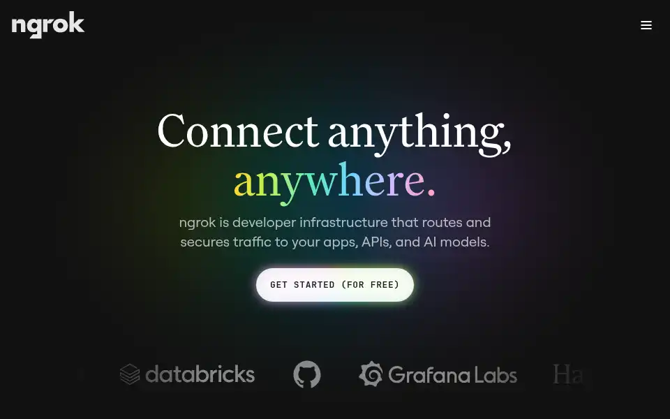 Screenshot of ngrok.com