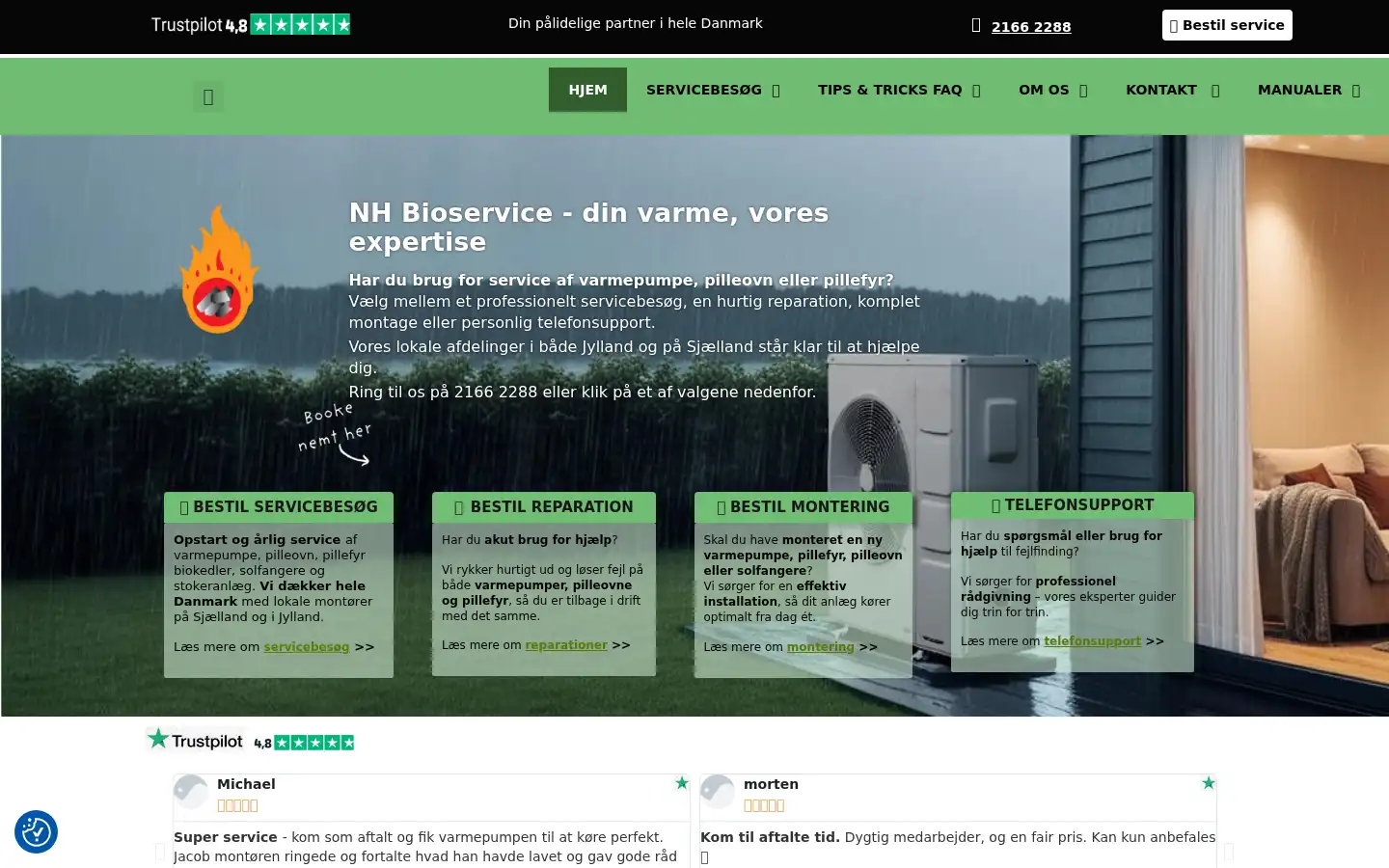 Screenshot of nhbioservice.dk